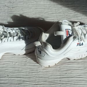 FILA White Disruptor II Sneakers - Classic Logo